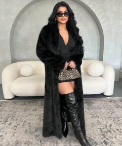 Black Fluffy Coat, Thick & Long, AutumnWinter