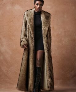 New AutumnWinter New Fluffy Long Elegant Women Faux Fur Parka Coat, Ombre Color, Long Fur Coat